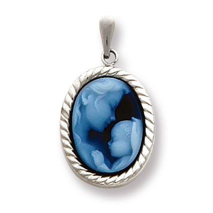 14K White Gold Heavens Gift Cameo Pendant