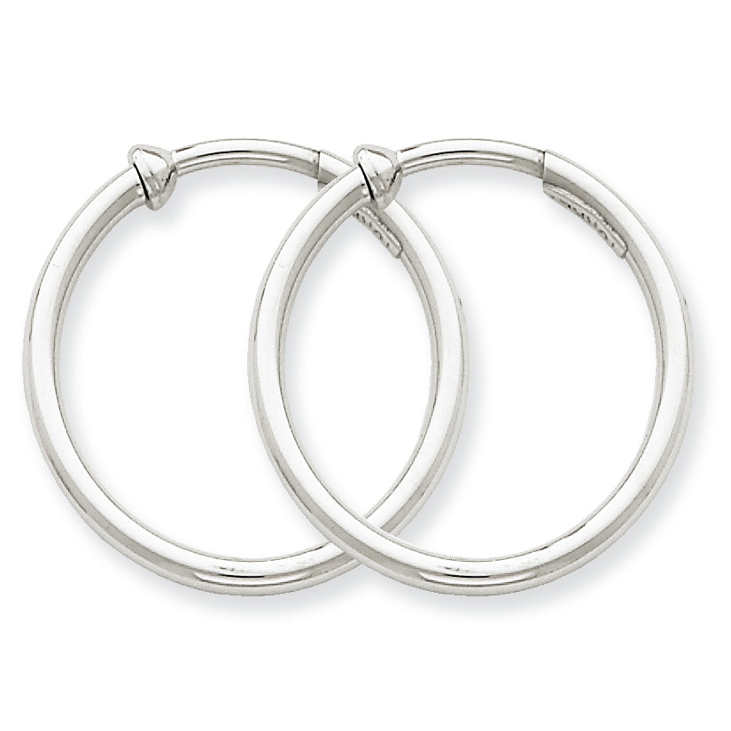 14K White Gold Non-pierced Earring Hoops Earrings