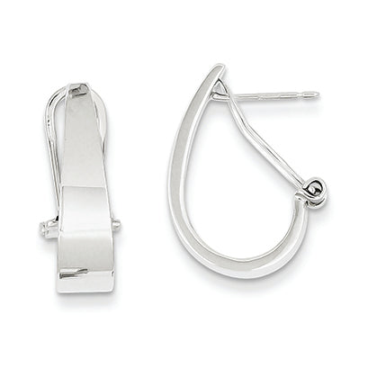 14K White Gold Polished Hoop Earrings