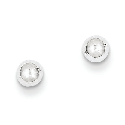 14K White Gold Polished 4mm Ball Post Earrings