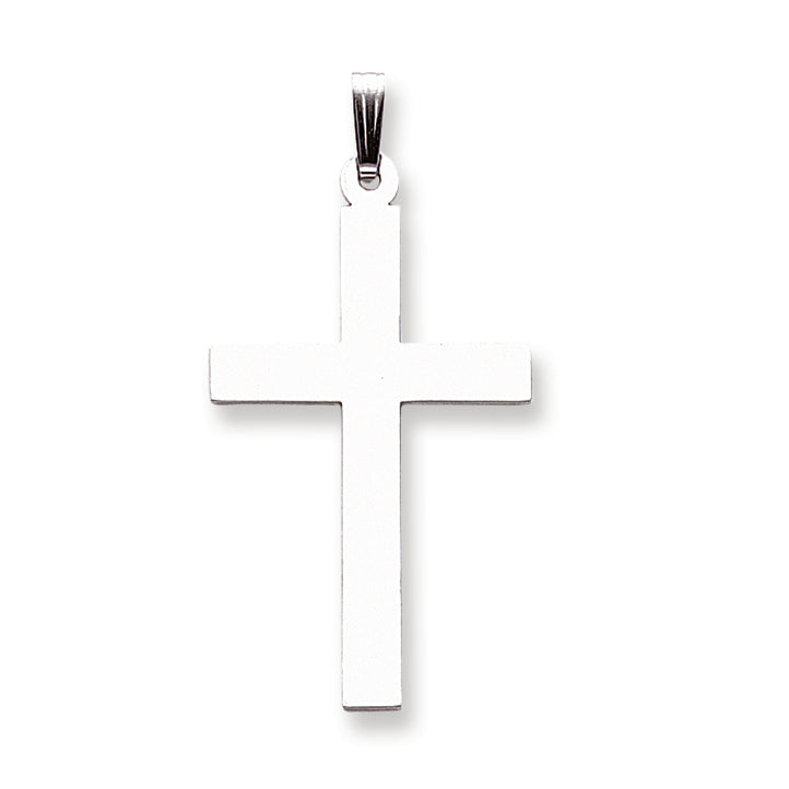 14K White Gold Polished Cross Pendant