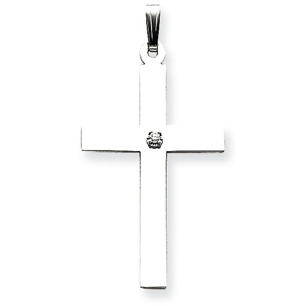 14K White Gold .03ct. Diamond Cross Pendant