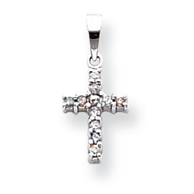 0.1 Carat 14K White Gold Diamond Latin Cross Pendant