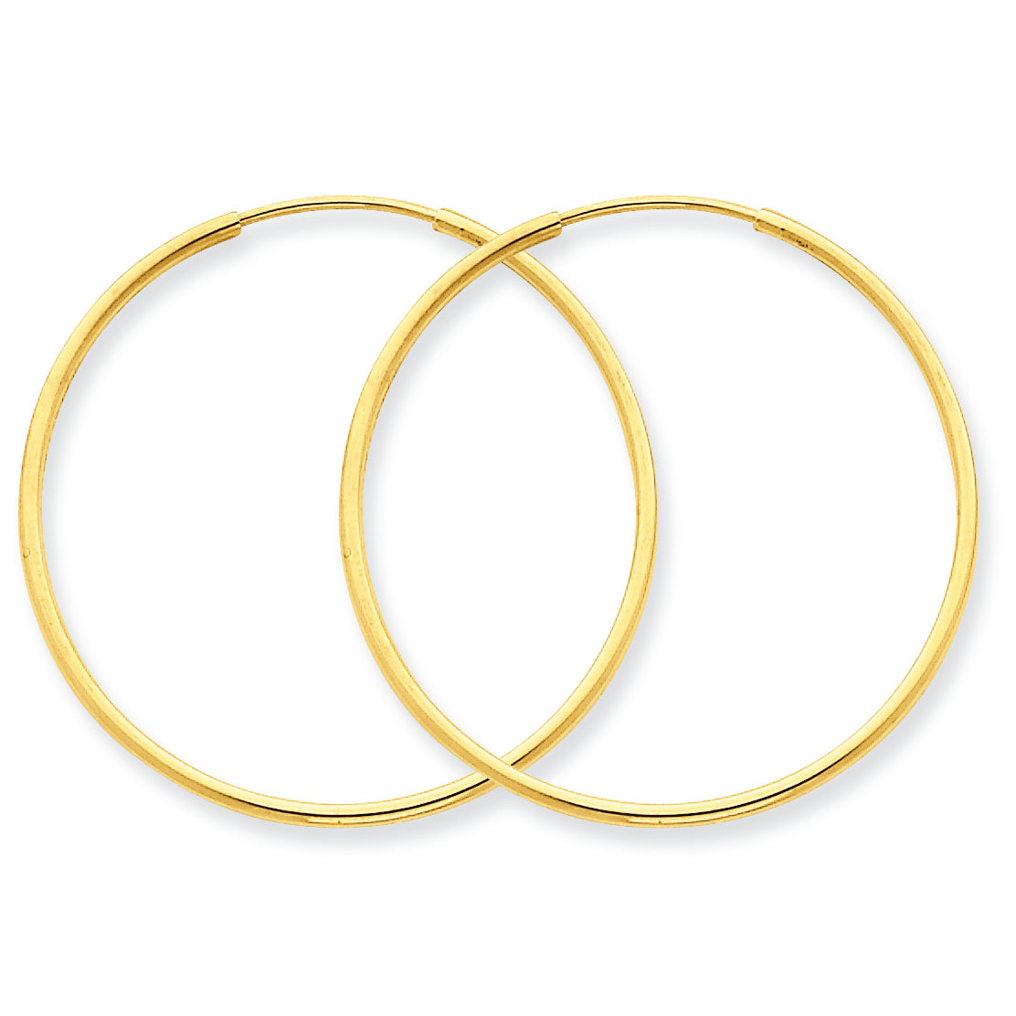 14K Gold 1.25mm Endless Hoop Earring
