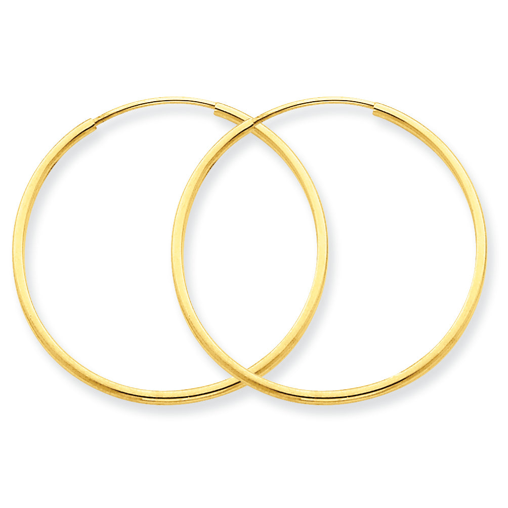 14K Gold 1.25mm Endless Hoop Earring