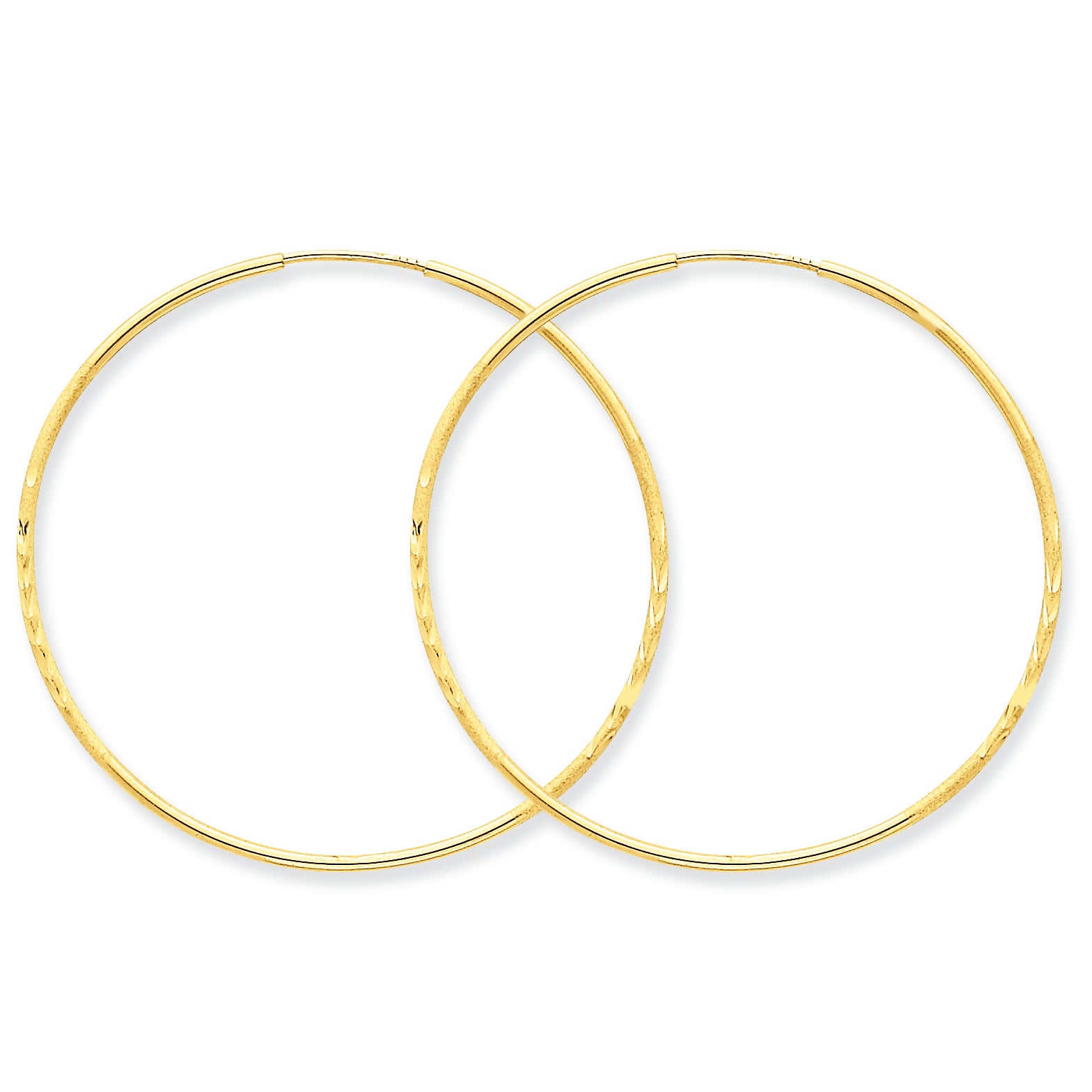 14K Gold 1.25mm D/C Endless Hoop Earring