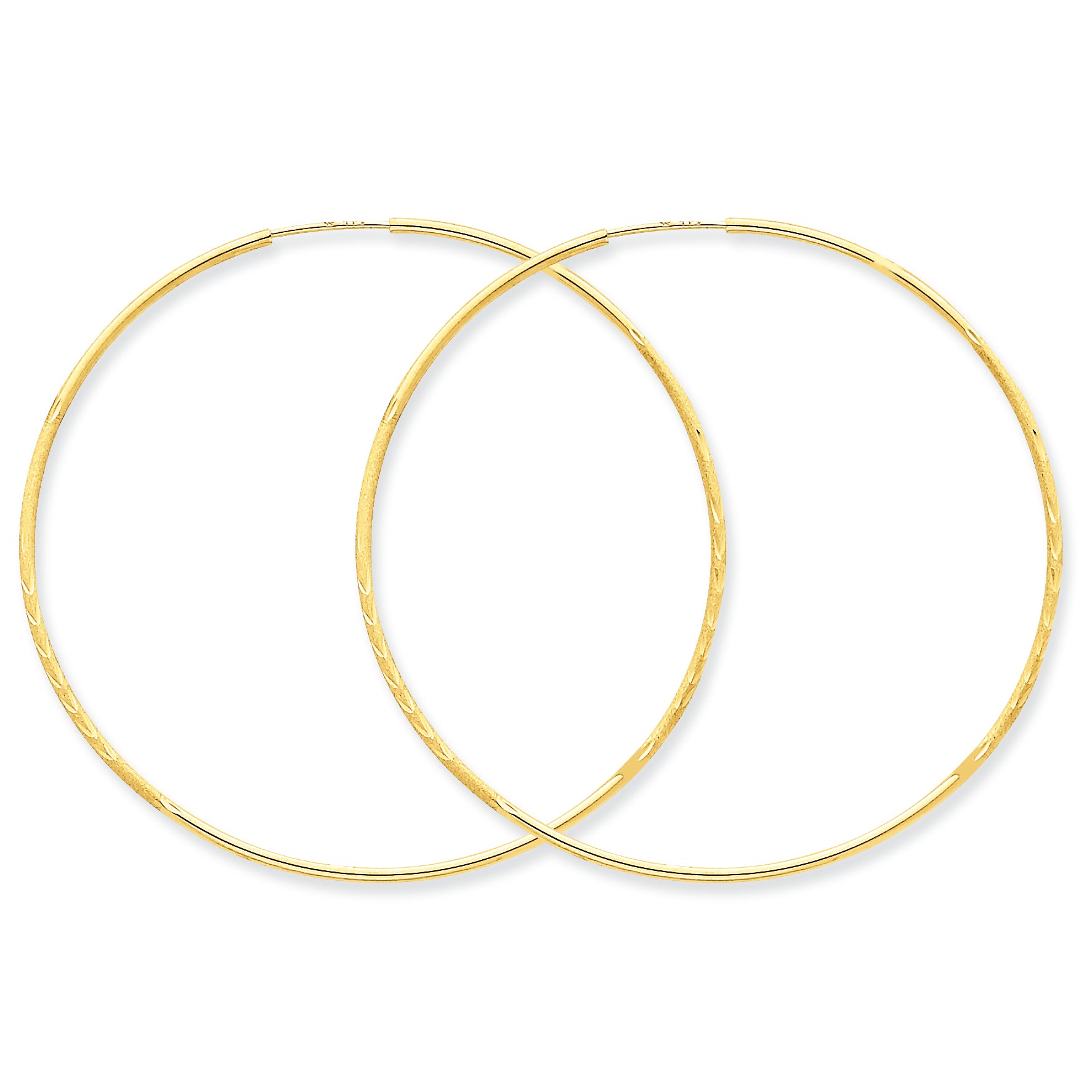14K Gold 1.25mm D/C Endless Hoop Earring