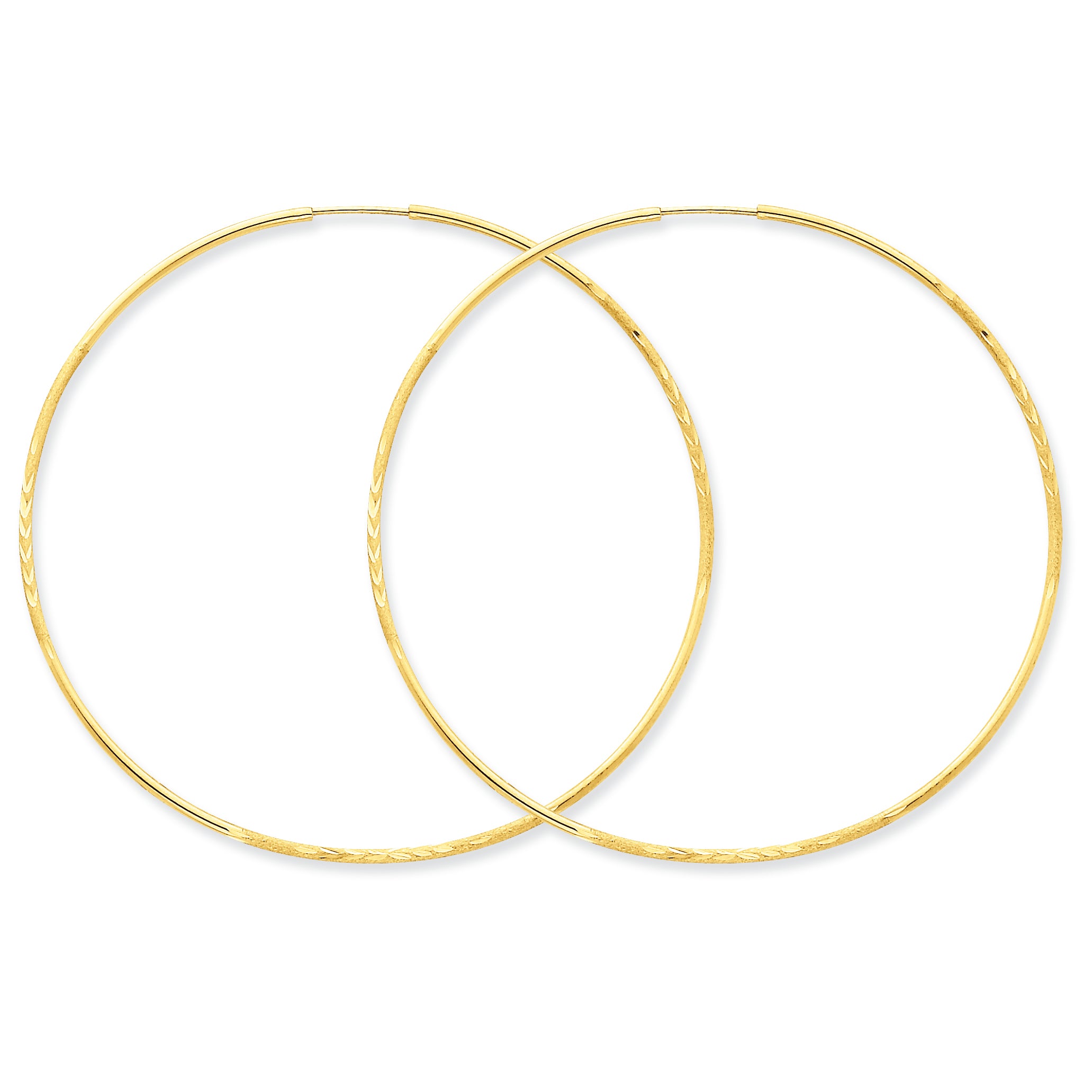 14K Gold 1.25mm D/C Endless Hoop Earring