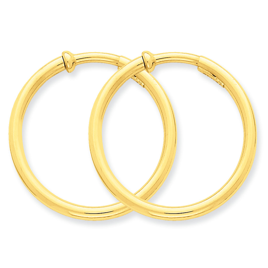 14K Gold Non-Pierced Hoops Earrings