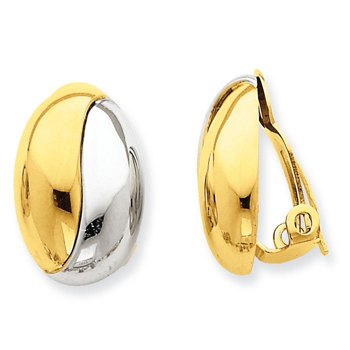 14K Gold with rhodium non-pierced earrings