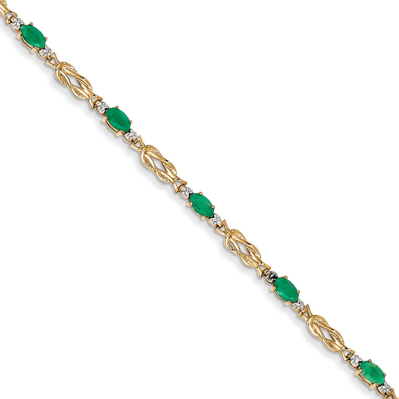 2 Carat 14K Gold Emerald Bracelet