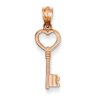 14K Gold Rose Gold Key Pendant