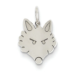 14K White Gold Polished Fox Head Charm