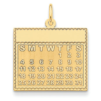 14K Gold Thursday the First Day Calendar Pendant