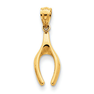 14K Gold Wish Bone Pendant