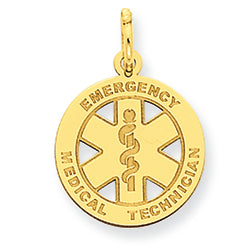 14K Gold Small EMT Medical Charm