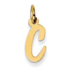 14K Gold Small Script Initial C Charm