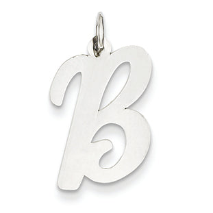 14K White Gold Large Script Initial B Charm