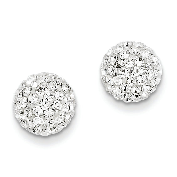 14K Gold Crystal 8mm Post Earrings