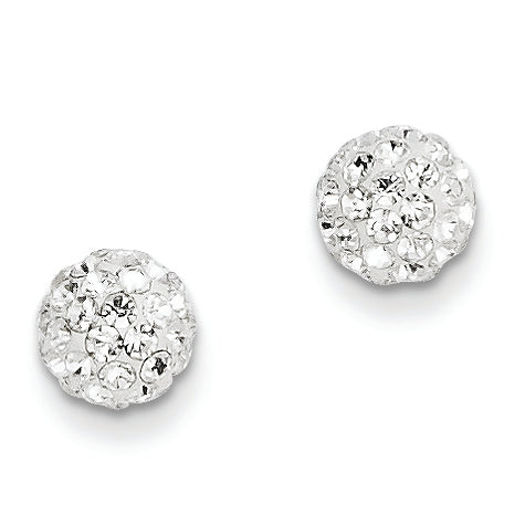 14K Gold Crystal 6mm Post Earrings