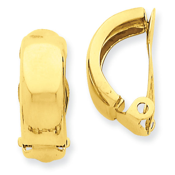 14K Gold Non-Pierced Polished Earrings