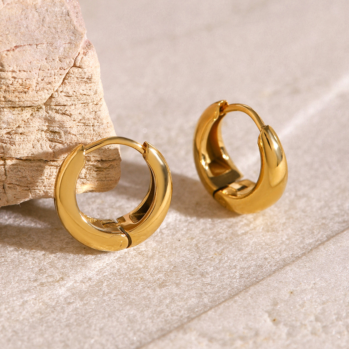 Nikki Bold Gold Huggie Hoop Earrings