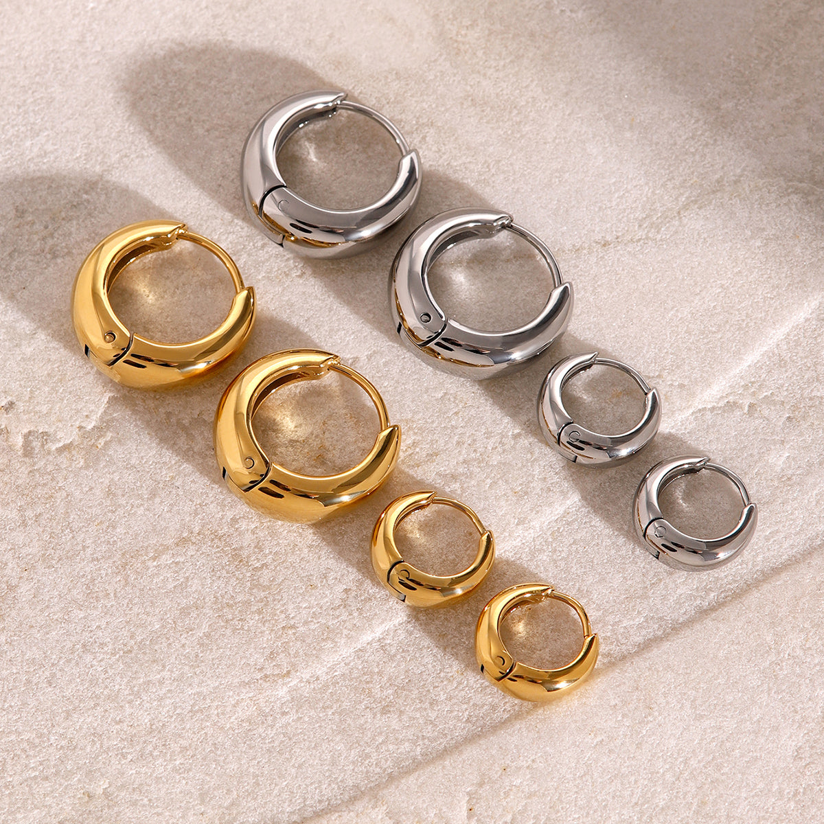 Nikki Bold Gold Huggie Hoop Earrings