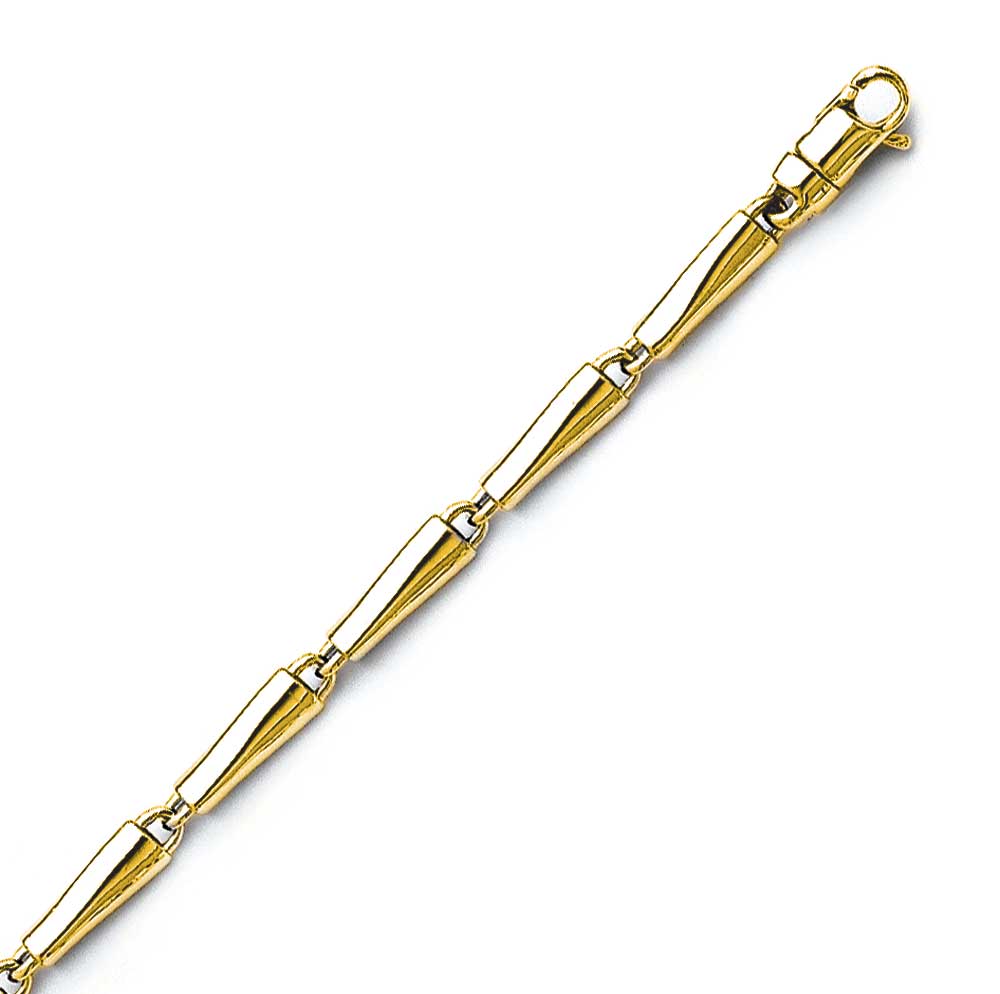 14K Solid Yellow Gold Handmade Custom Signature Finn Necklace 4.6 x 4.6 mm Thick
