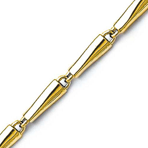 14K Solid Yellow Gold Handmade Custom Signature Finn Necklace 4.6 x 4.6 mm Thick 