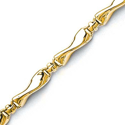 14K Solid Yellow Gold Handmade Custom Signature Logan Necklace 4.7 x 4.7 mm Thick 