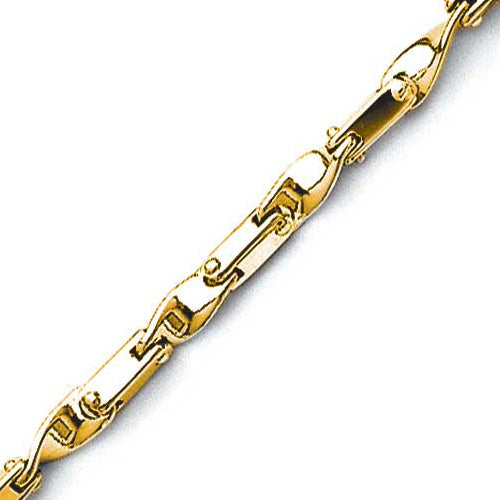 14K Solid Yellow Gold Handmade Custom Signature Wes Necklace 3.6 x 3.6 mm Thick 