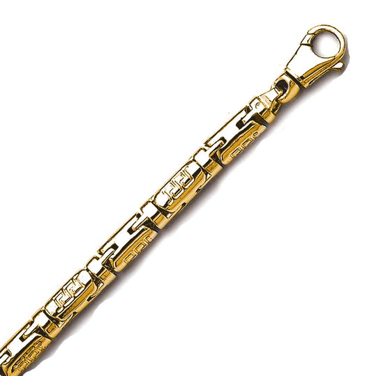 14K Solid Yellow Gold Handmade Custom Signature Jordan Necklace 7 x 7 mm Thick