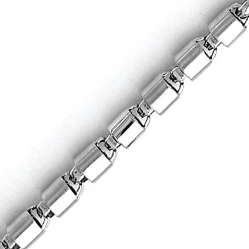 14K Solid White Gold Handmade Custom Signature Munich Necklace 4.6 x 4.6 mm Thick 