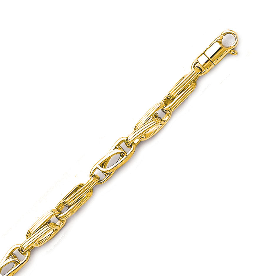 14K Solid Yellow Gold Handmade Custom Signature Budapest Necklace 5.6 x 5.6 mm Thick