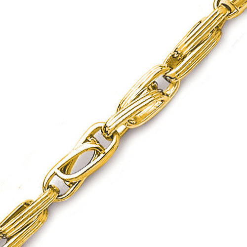 14K Solid Yellow Gold Handmade Custom Signature Budapest Necklace 5.6 x 5.6 mm Thick 