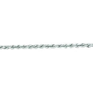 10K Solid White Gold Diamond Cut Rope  Bracelet 1.5mm thick 7 Inches