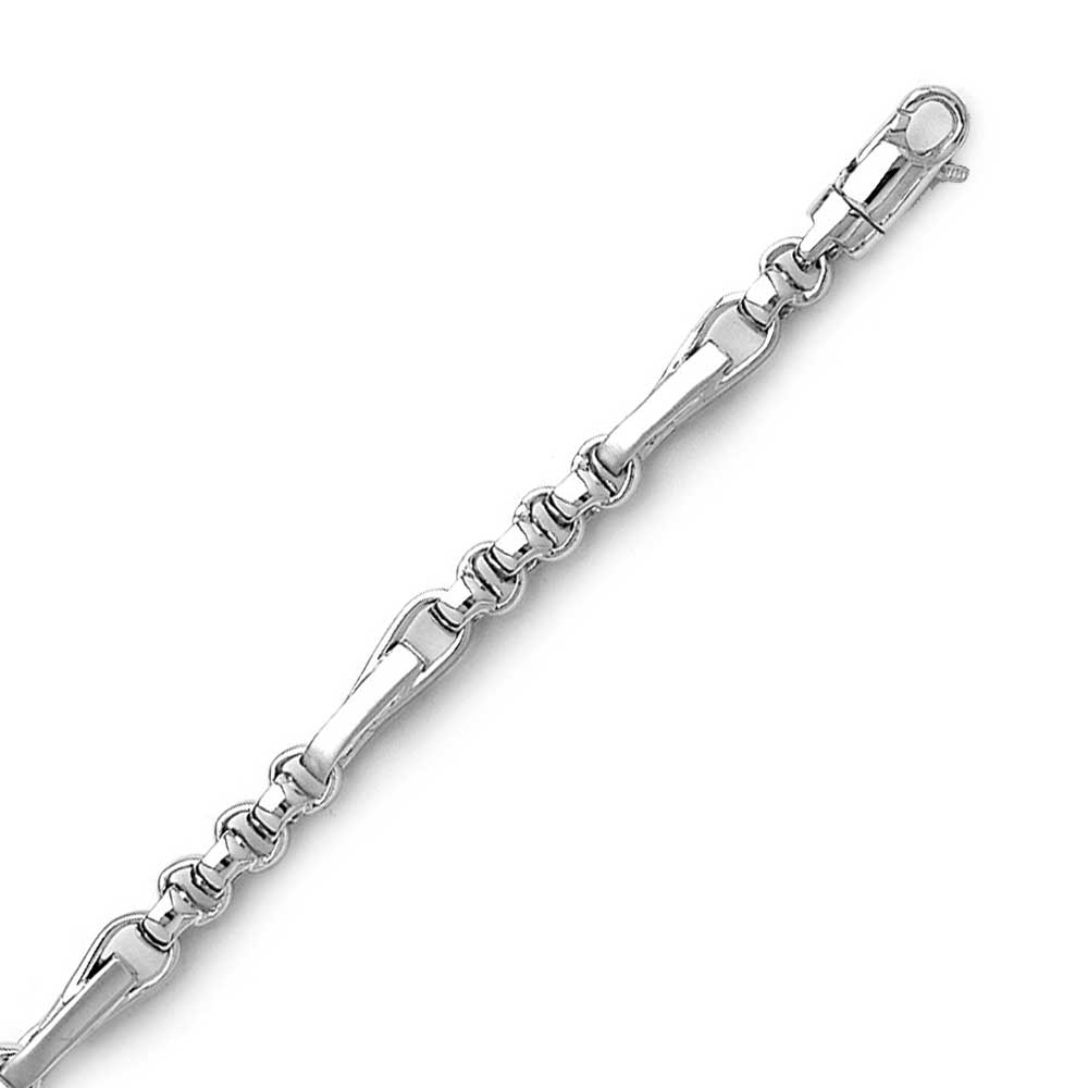 14K Solid White Gold Handmade Custom Signature Istanbul Necklace 5.2 x 5.2 mm Thick