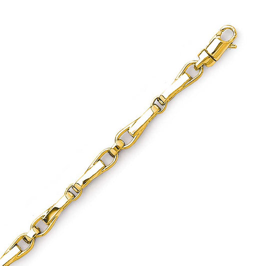 14K Solid Yellow Gold Handmade Custom Signature Zurich Necklace 5.2 x 5.2 mm Thick