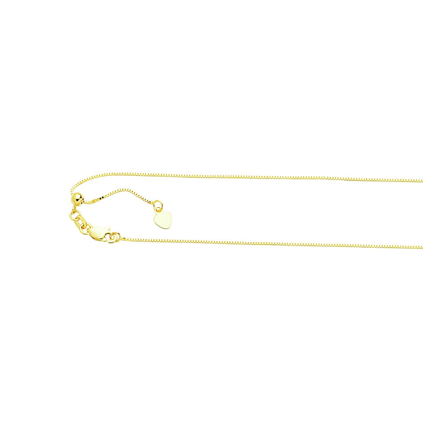 10k yellow gold Adjustable Box Chain 0.85mm thick