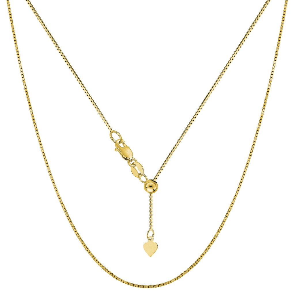 10k yellow gold Adjustable Box Chain 0.85mm thick