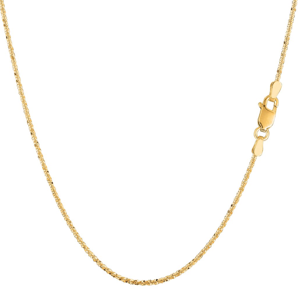 14K Solid Yellow Gold Sparkle chain 0.9mm thick 18 Inches