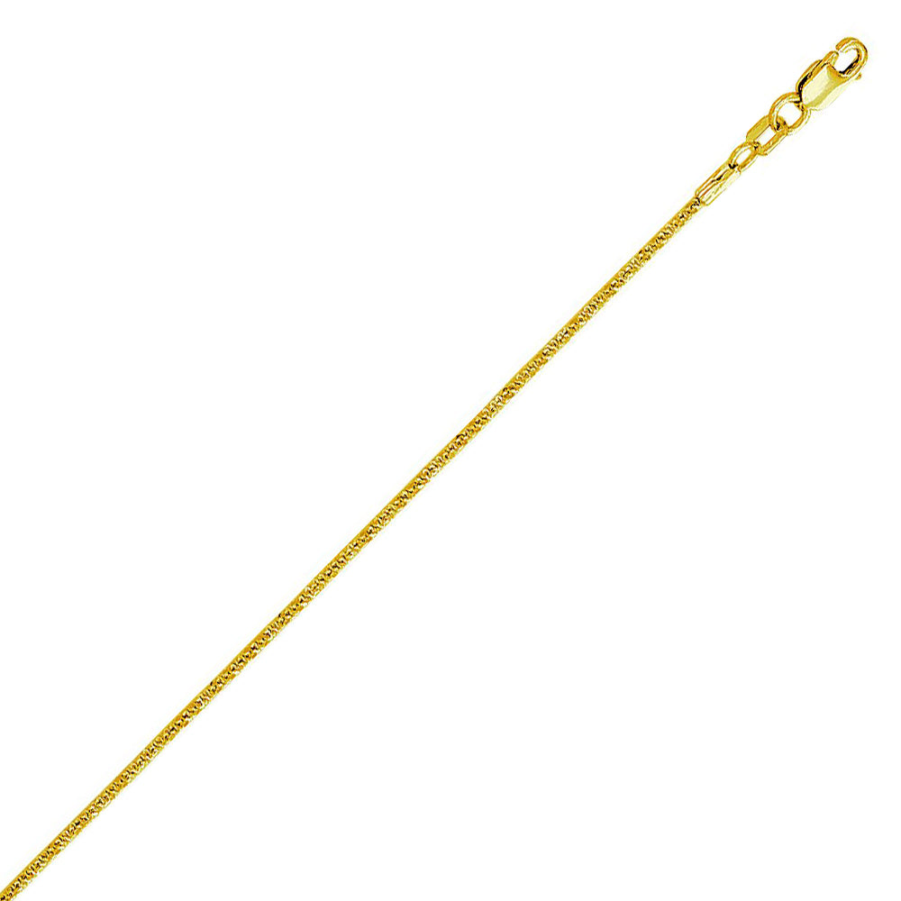 10K Solid Yellow Gold Sparkle Chain Necklace 1.5mm thick 20 Inches