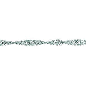 10K Solid White Gold Singapore Chain 1.5mm thick 20 Inches