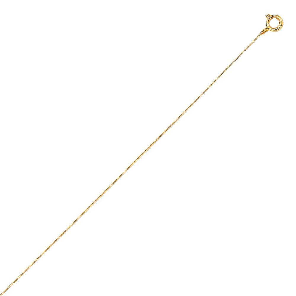 10K Solid Yellow Gold Box Chain Necklace 0.45mm thick 18 Inches