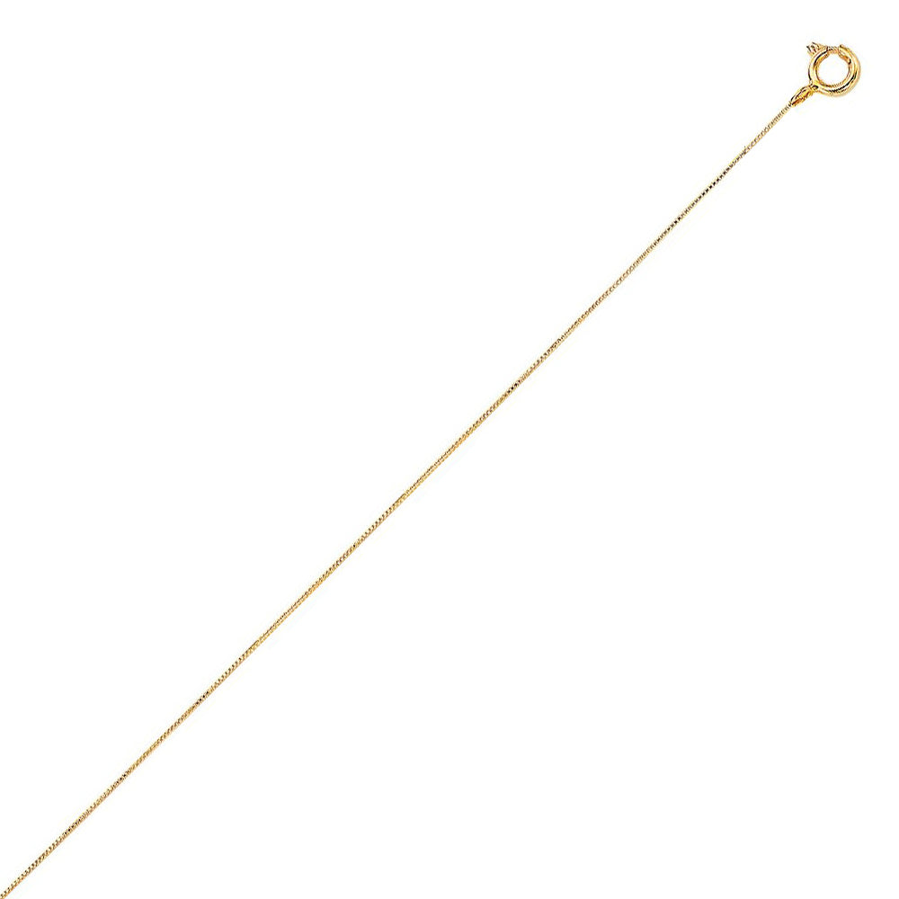 10K Solid Yellow Gold Box Chain Necklace 0.45mm thick 20 Inches