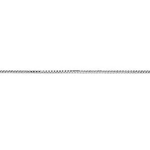 10K Solid White Gold Box Chain Necklace 0.45mm thick 16 Inches