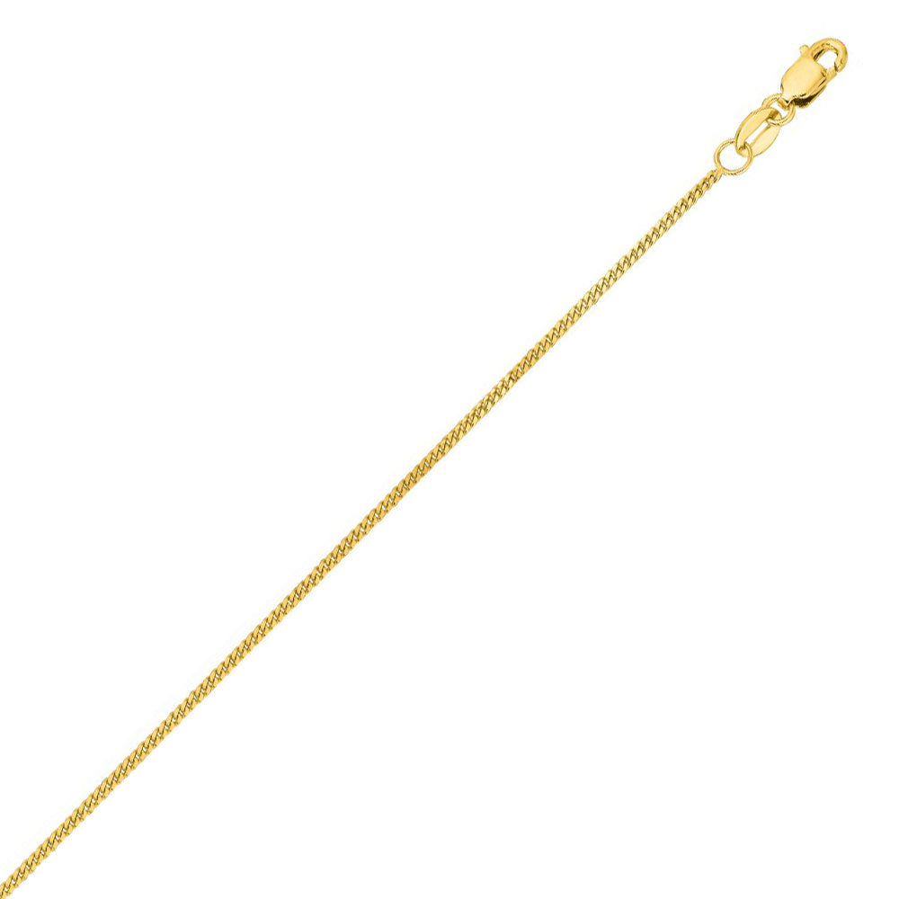 10K Solid Yellow Gold Gourmette Chain 1mm thick 16 Inches