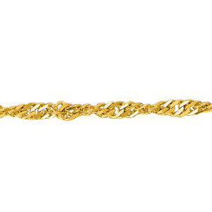 10K Solid Yellow Gold Singapore Chain Necklace 1.7mm thick 16 Inches