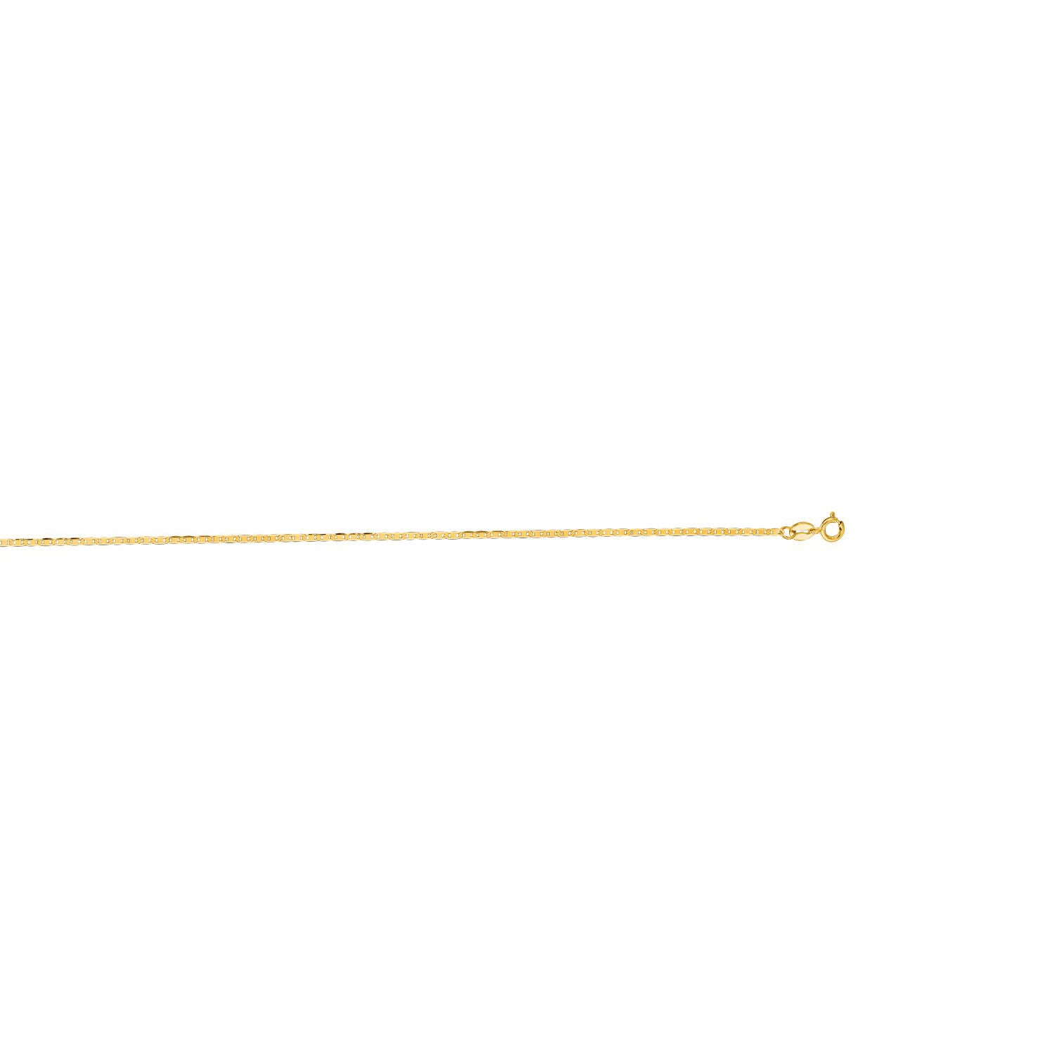 10K Solid Yellow Gold Mariner Chain Necklace 1.2mm thick 16 Inches