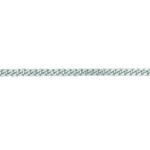 10K Solid White Gold Gourmette Chain Necklace 1mm thick 24 Inches